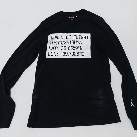 Air Jordan World of Flight Tokyo Men's 2XL Long Sleeve T-Shirt Black - NEW OG - Picture 1 of 9